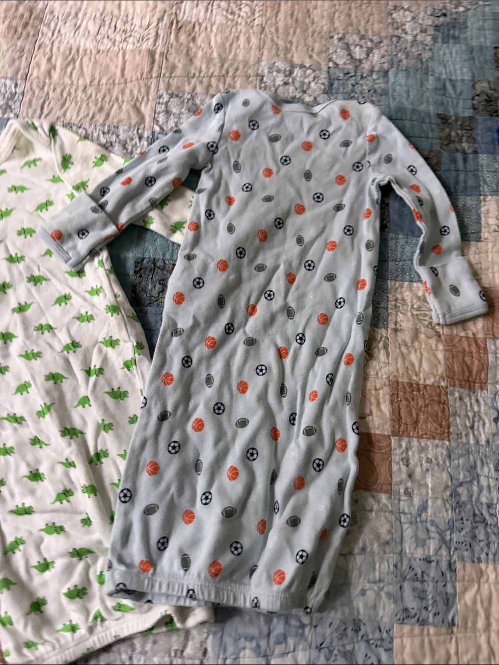 Bundle Simple Joys Baby Sleeper Gowns with Dino and Sports Prints Newborn - Picture 9 of 10